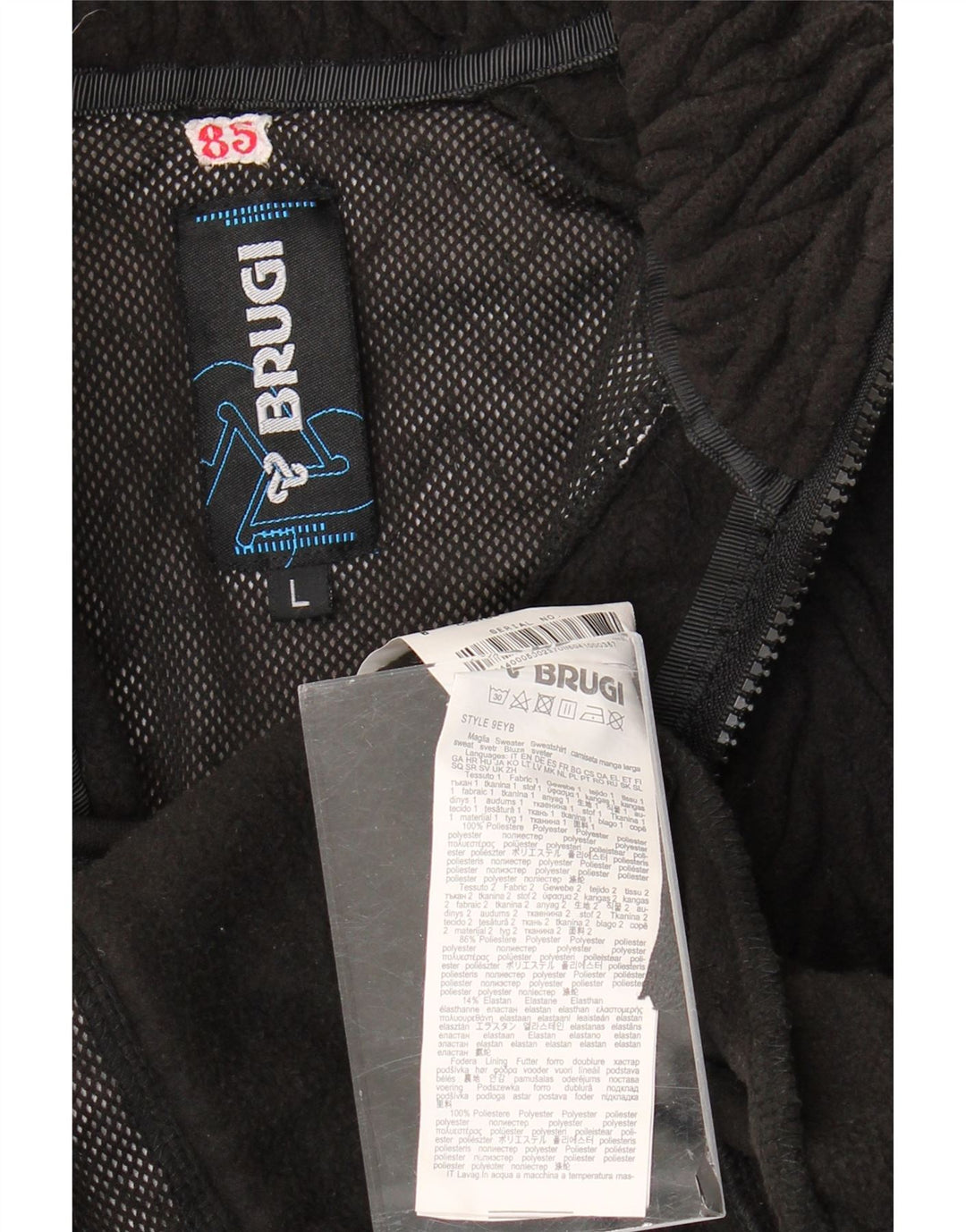 Brugi Womens Fleece Jacket UK 14 Large Black Polyester