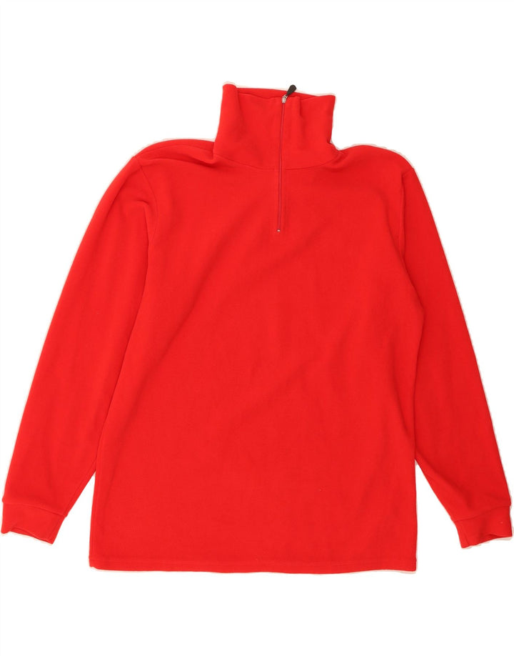 COLMAR Womens Zip Neck Fleece Jumper UK 18 XL Red Polyester Vintage Colmar and Second-Hand Colmar from Messina Hembry 