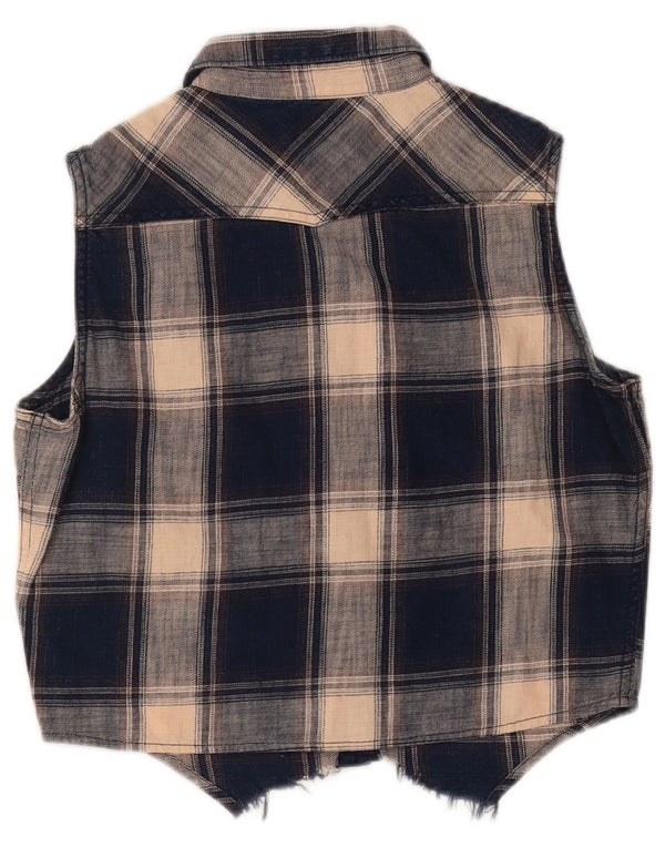 Wrangler Chemisier court pour femme UK 14 Bleu moyen à carreaux Western
