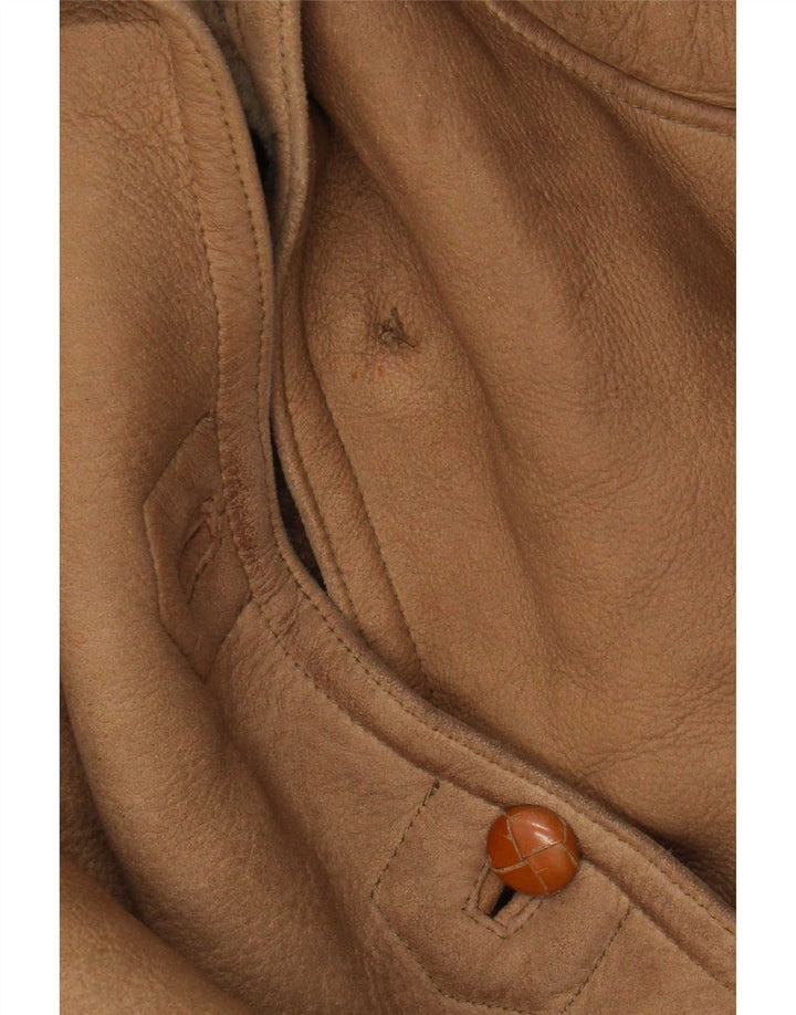Vintage mujer Batwing Shearling chaqueta IT 44 Marrón Medio