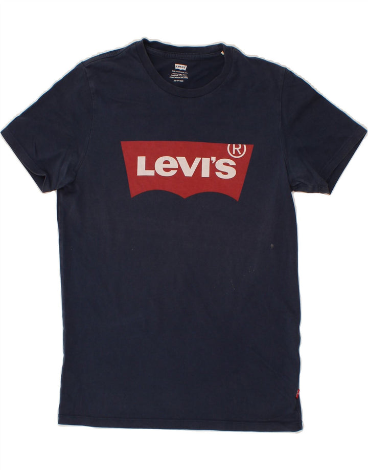 LEVI'S Mens Graphic T-Shirt Top XS Navy Blue Vintage Levi's and Second-Hand Levi's from Messina Hembry 