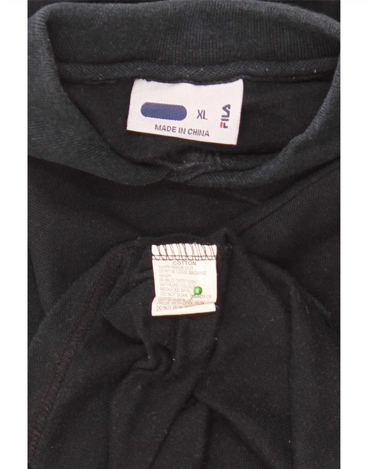 Polo da uomo Fila XL in cotone nero