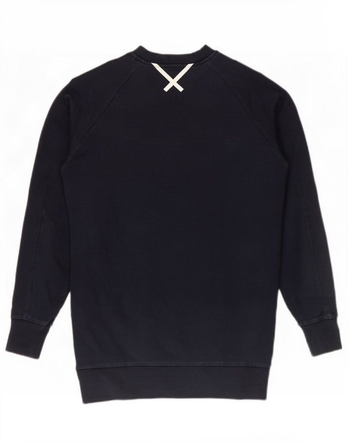 Adidas Womens Oversized Sweatshirt Jumper UK 10 Small Navy Blue Cotton