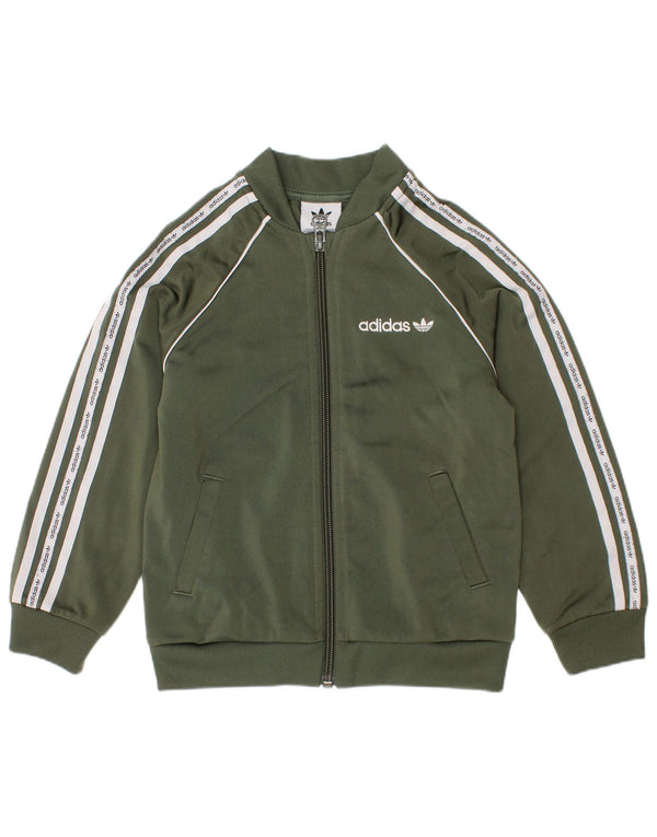 Adidas piger grafisk træningsdragt topjakke 2-3 år grøn polyester