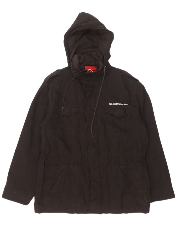 Quiksilver Chaqueta militar con capucha para hombre UK 42 XL Algodón negro