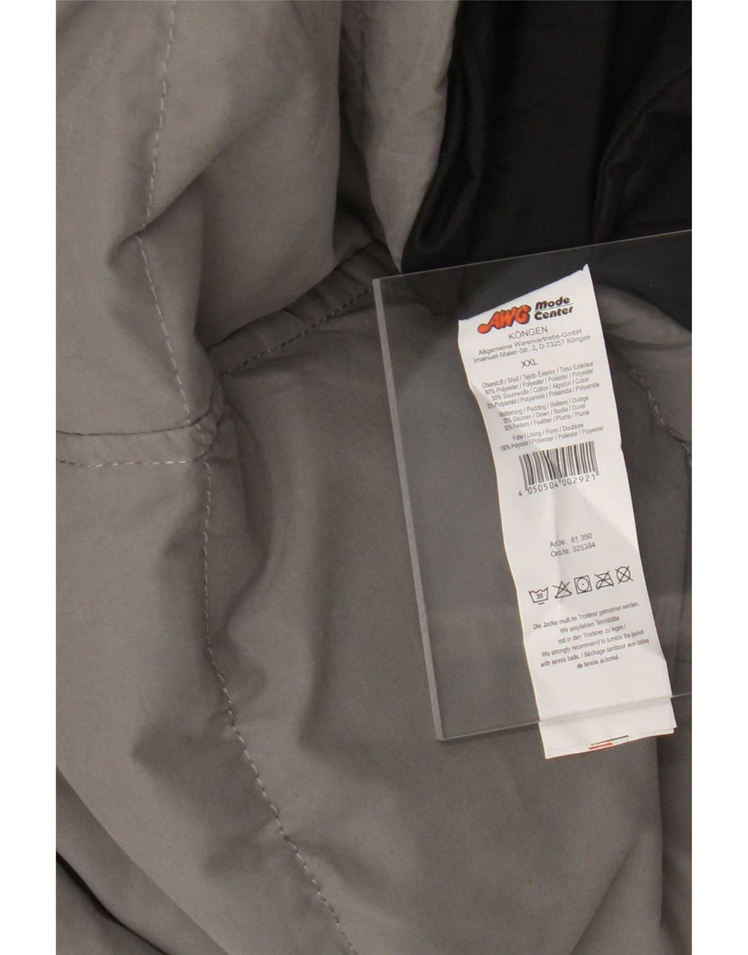 Jaqueta acolchoada masculina Marcel Battiston UK 44 2XL poliéster cinza