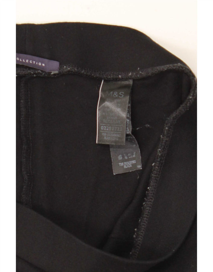 Marks & Spencer Damen Steigbügel-Leggings UK 12 Mittelschwarze Viskose