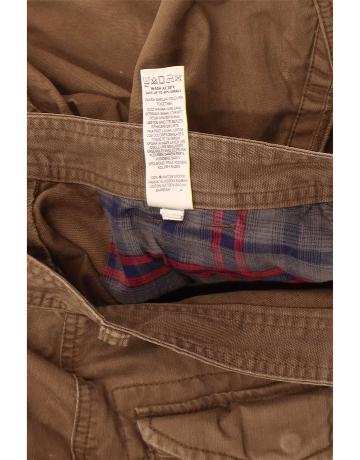 Marks & Spencer Mens Straight Cargo Trousers W30 L29 Khaki Cotton