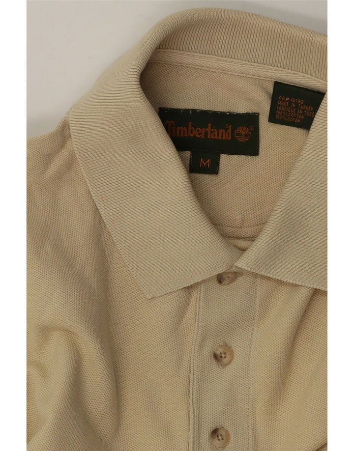 Timberland Mens Polo Shirt Medium Off White Cotton