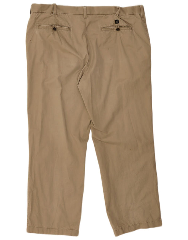 Calça chino reta masculina Marks & Spencer Blue Harbor W40 L29 cáqui