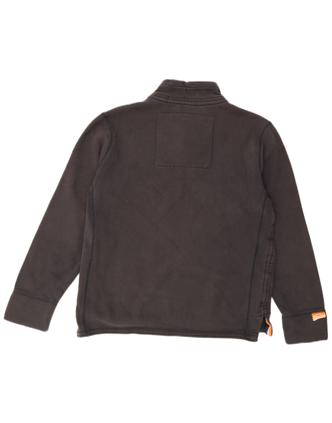 Superdry Mens Graphic Button Neck Sweatshirt Jumper XL Black Cotton