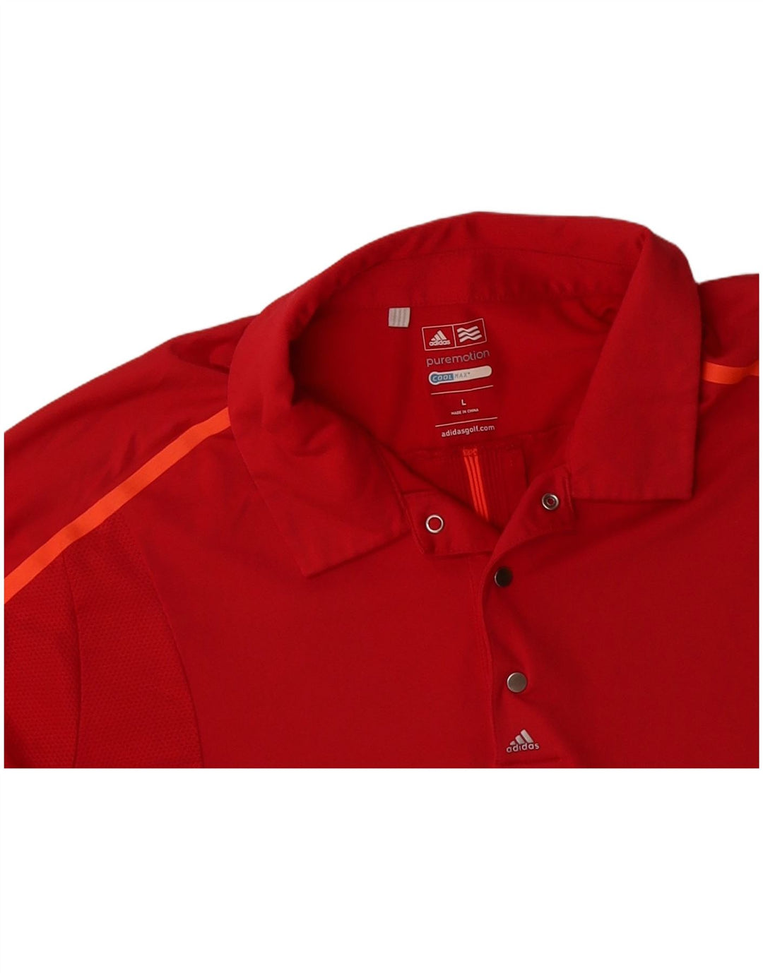 ADIDAS Mens Polo Shirt Large Red Polyester