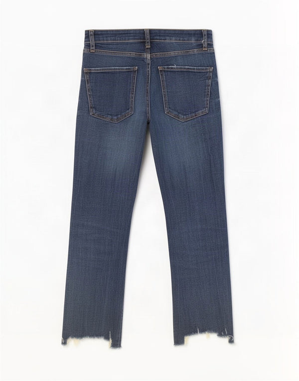 Zara Womens High Rise Cropped Jeans EU 36 XS W26 L25 Blå