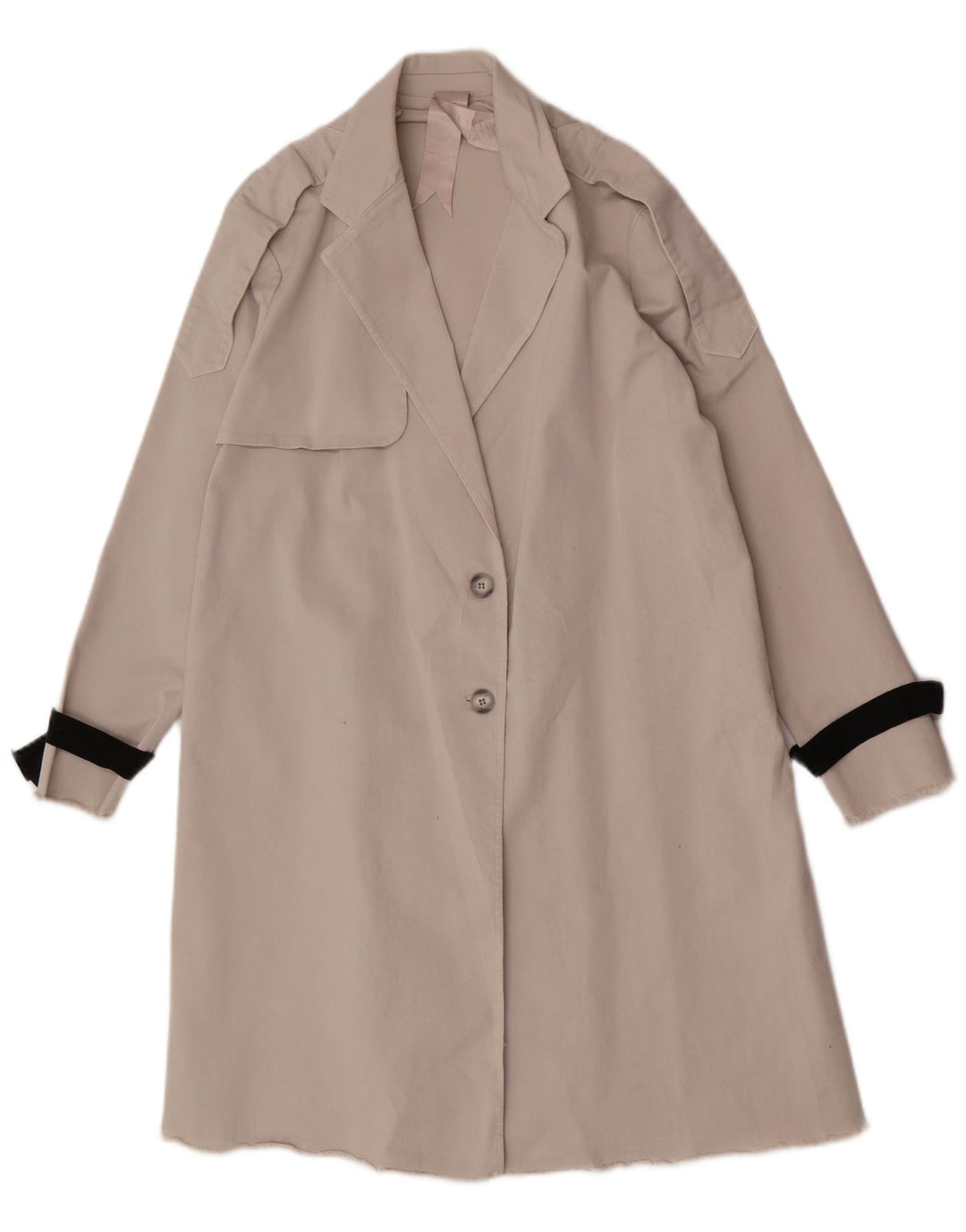 Vintage Womens Trench Coat UK 10 Small Grey Cotton