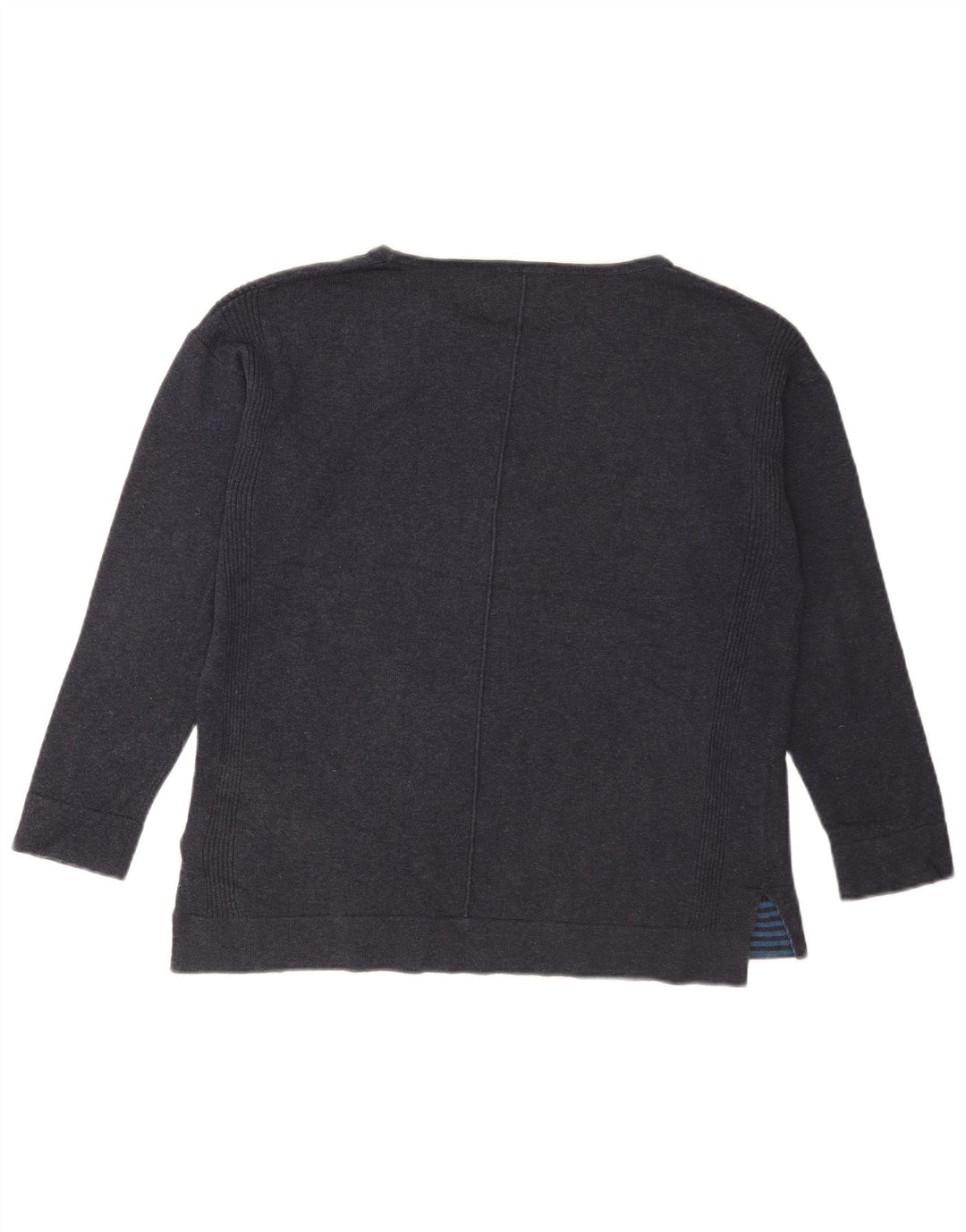 White Stuff Womens Boat Neck Jumper Sweater UK 12 Medium Navy Blue Cotton