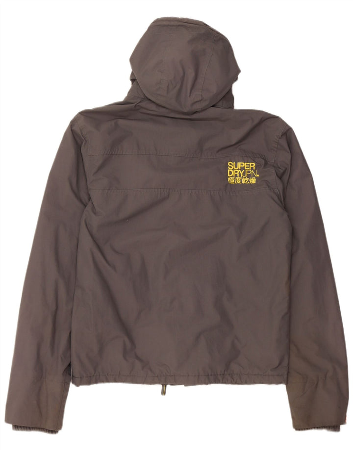 SUPERDRY Veste coupe-vent à capuche pour hommes UK 38 Nylon gris moyen