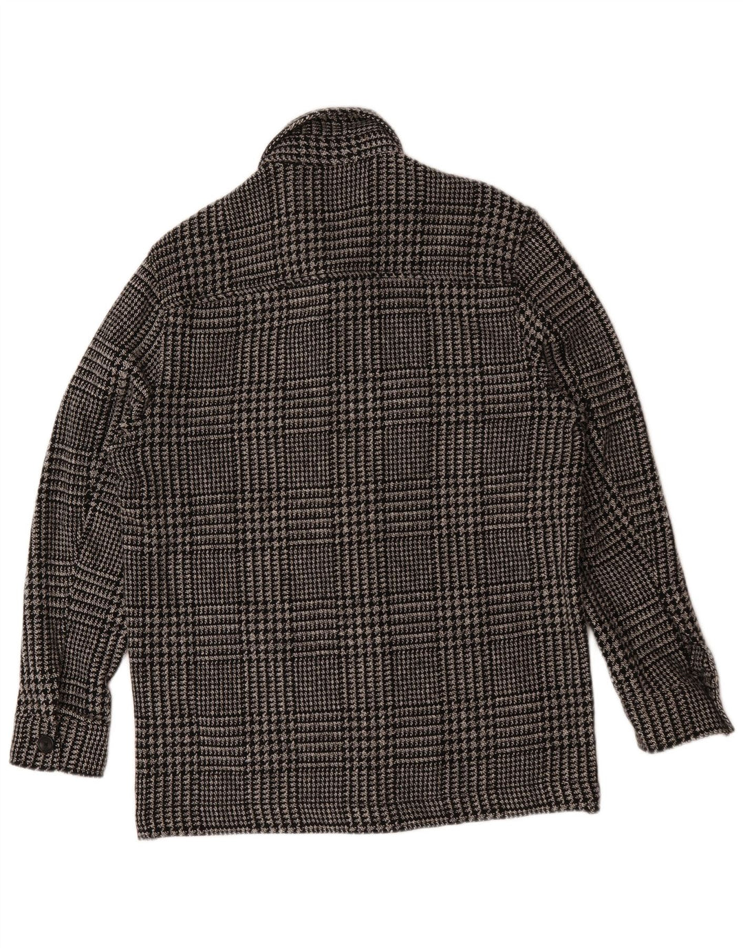 Zara Herre Utility Jacket Large Black Houndstooth Polyester