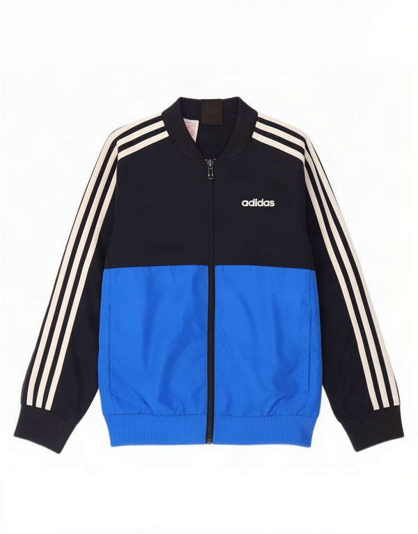 Adidas Veste de Survêtement Garçon 7-8 Ans Bleu Colorblock Polyester
