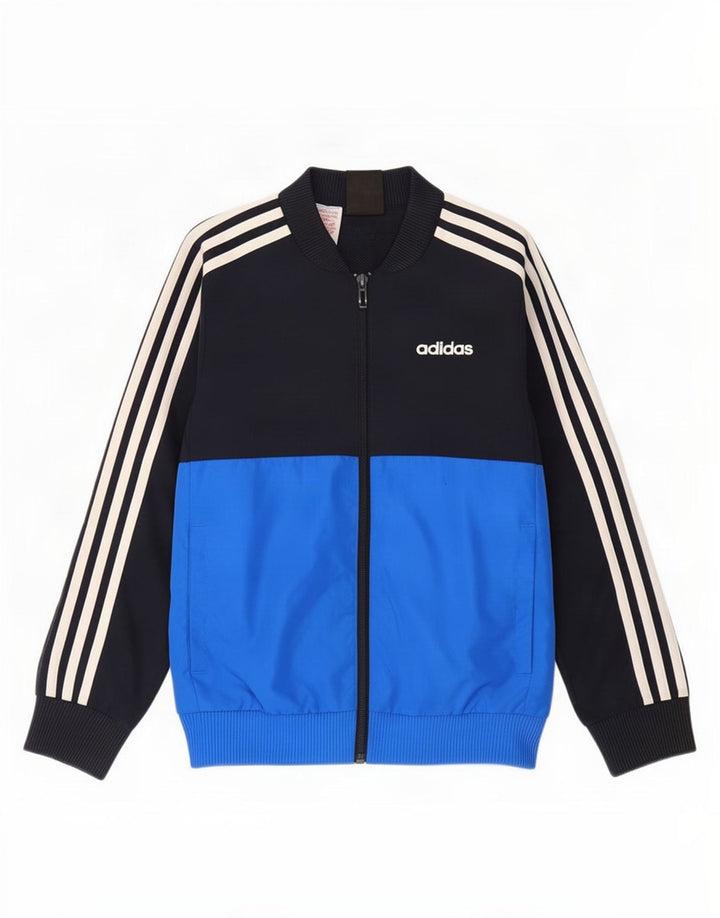 Adidas Veste de Survêtement Garçon 7-8 Ans Bleu Colorblock Polyester
