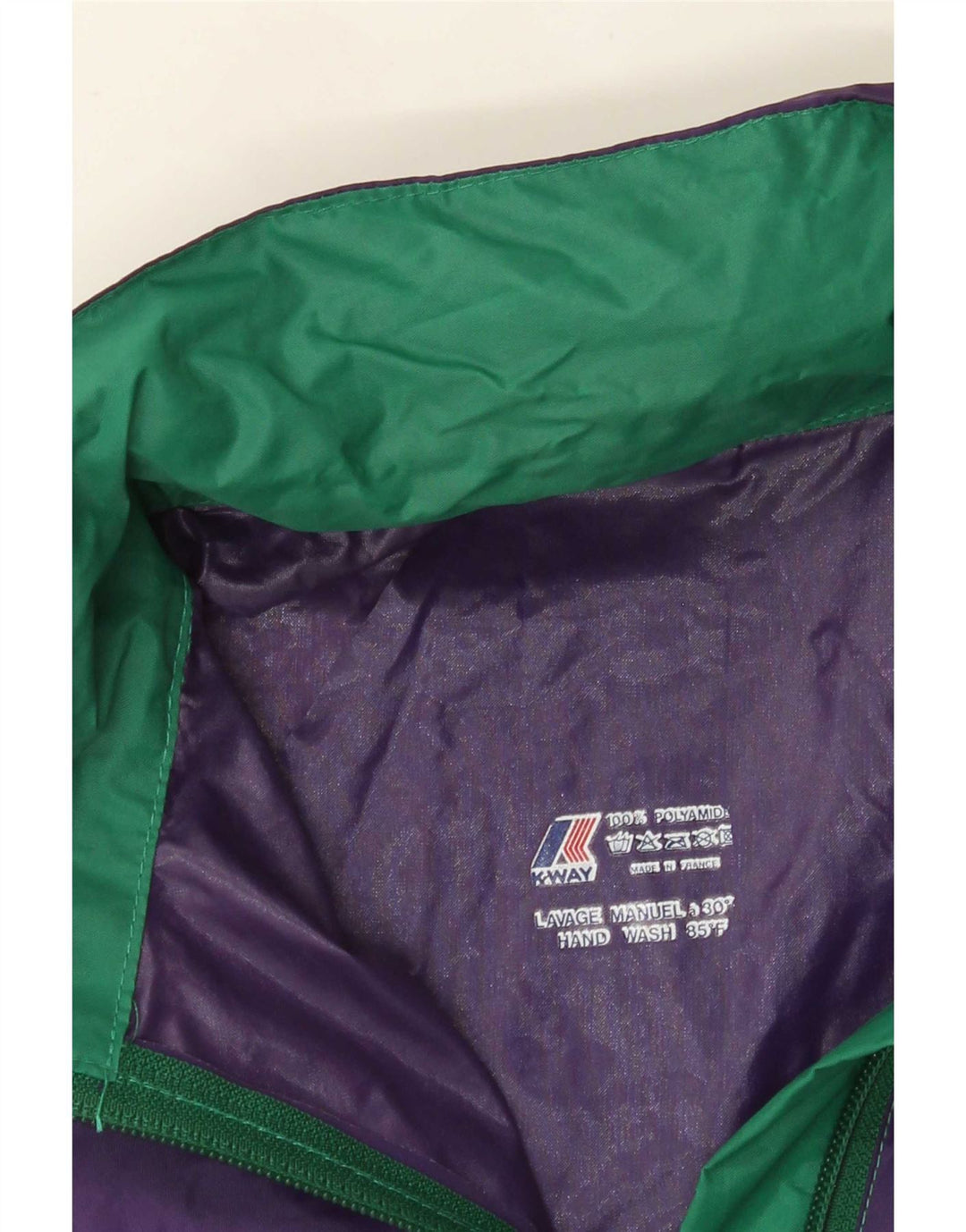 Giacca antipioggia da uomo con cappuccio K-Way UK 38 Poliammide color block viola medio