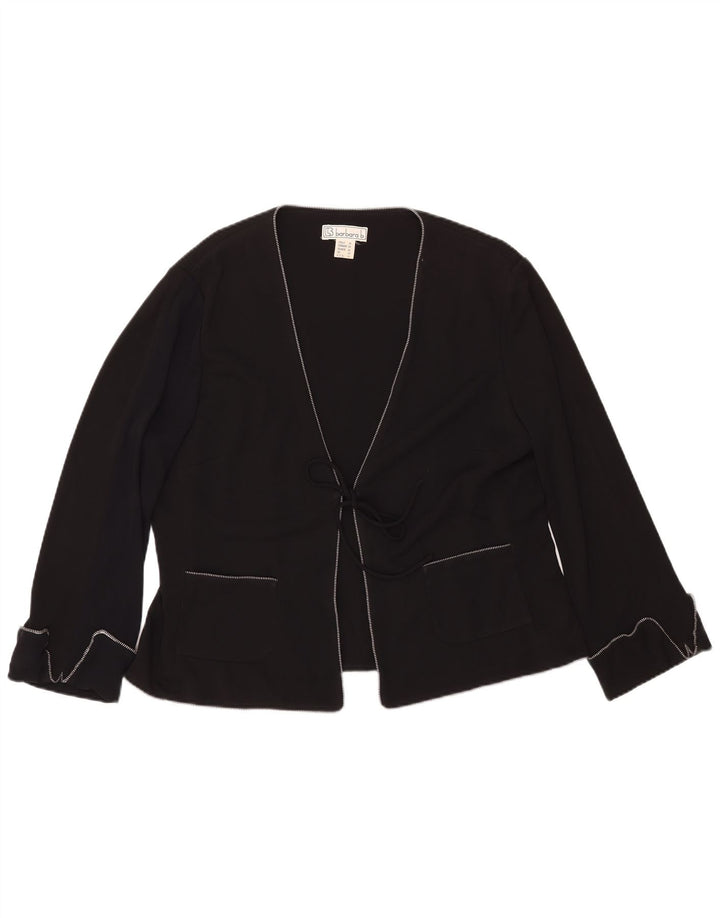 BARBARA Womens Cardigan Top UK 18 XL Black Acetate