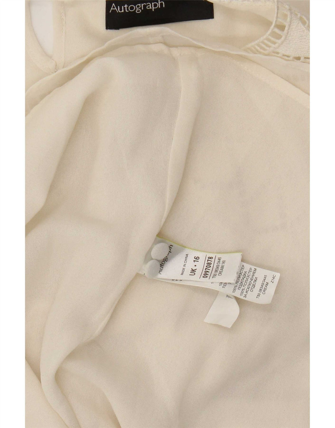 Marks & Spencer Womens Autograph Long Sleeve Blouse Top UK 16 Large Beige