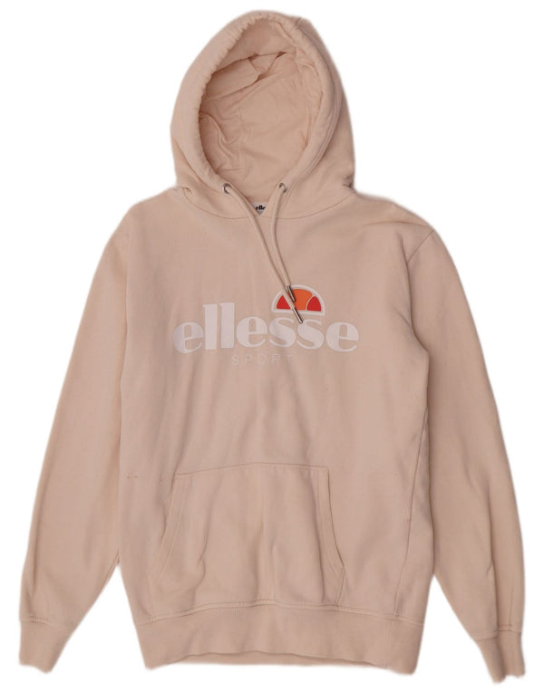 Ellesse Womens Grafisk Oversized Hoodie Jumper UK 10 Small Beige Bomuld