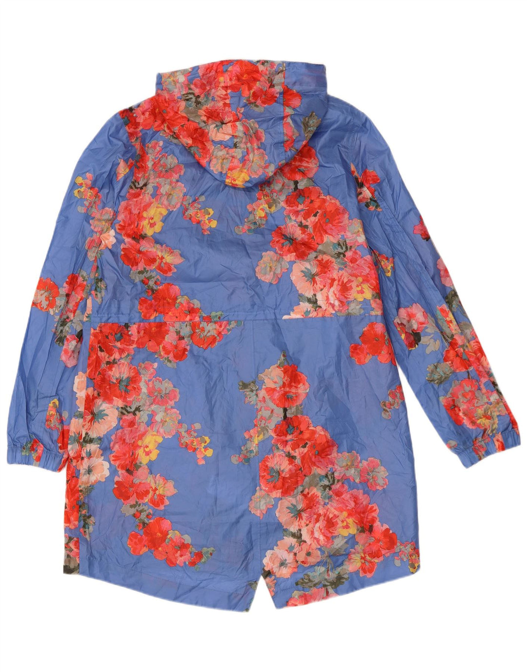 Joules Γυναικείο Αδιάβροχο με κουκούλα UK 12 Medium Blue Floral Polyester
