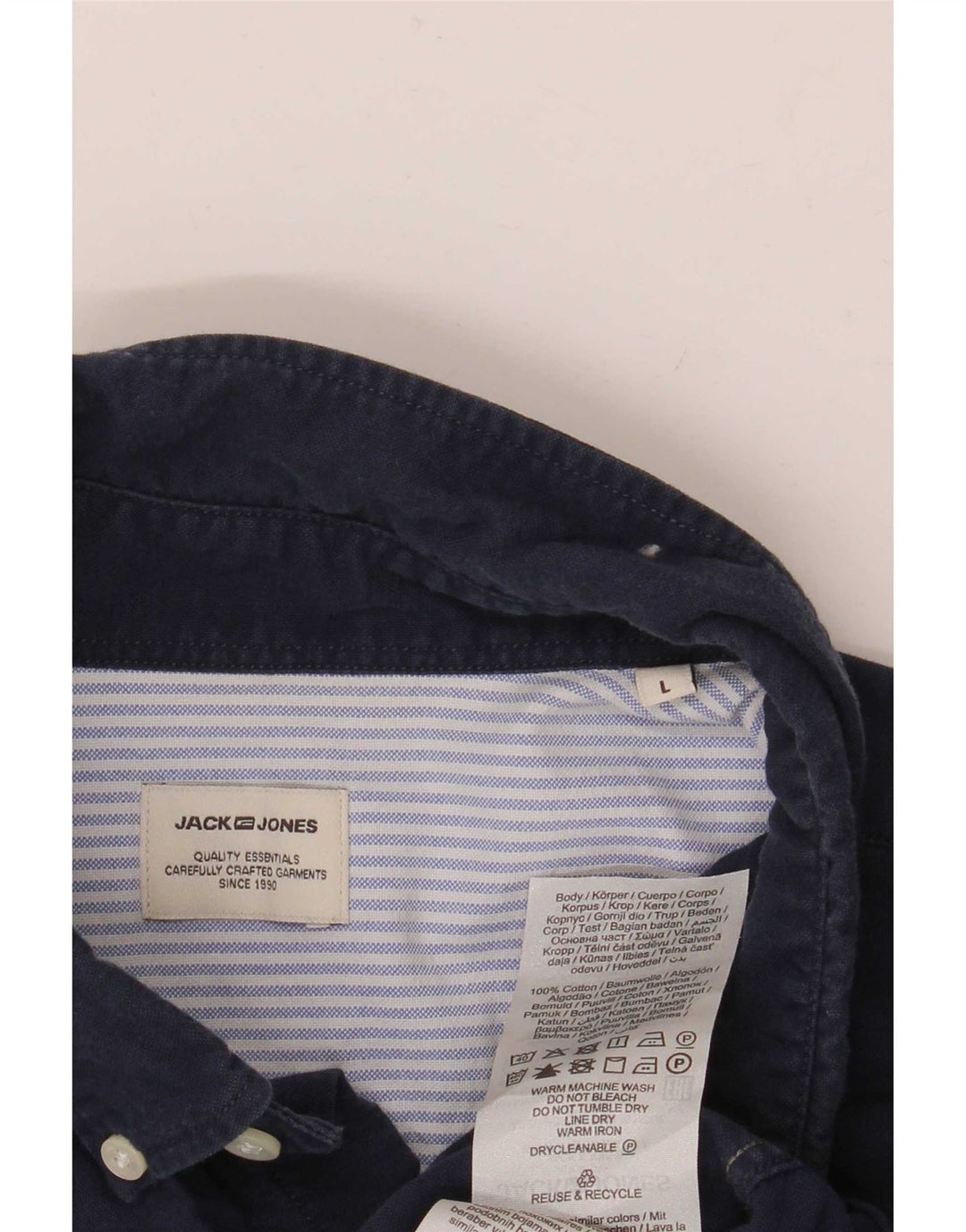 Jack & Jones Herren-Hemd, groß, marineblau, Baumwolle