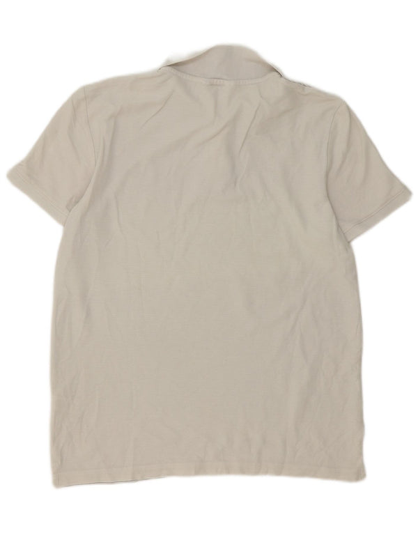 Polo da uomo Body Fit Calvin Klein in cotone gessato grigio medio