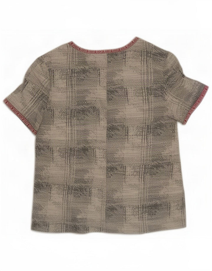 Zara Womens Abstract Pattern Bluse Top UK 16 Large Grey