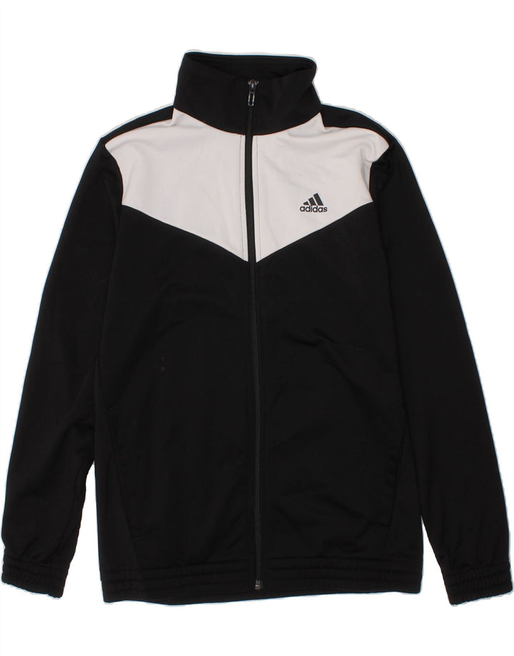 ADIDAS Boys Tracksuit Top Jacket 12-13 Years Black Colourblock Vintage Adidas and Second-Hand Adidas from Messina Hembry 