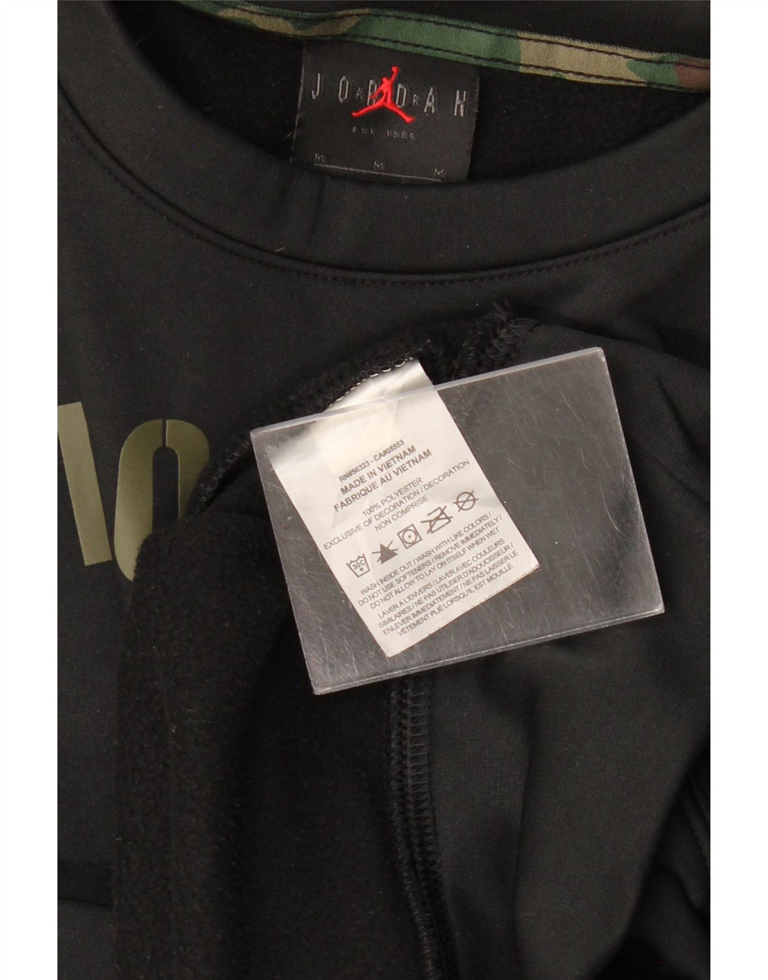 JORDAN Mens North Carolina Sweatshirt Jumper Medium Black Camouflage
