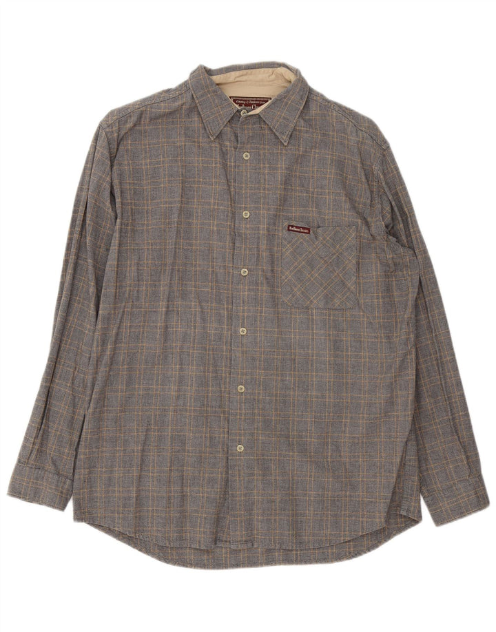 Camicia da uomo Marlboro Classics XL in cotone a quadri grigi