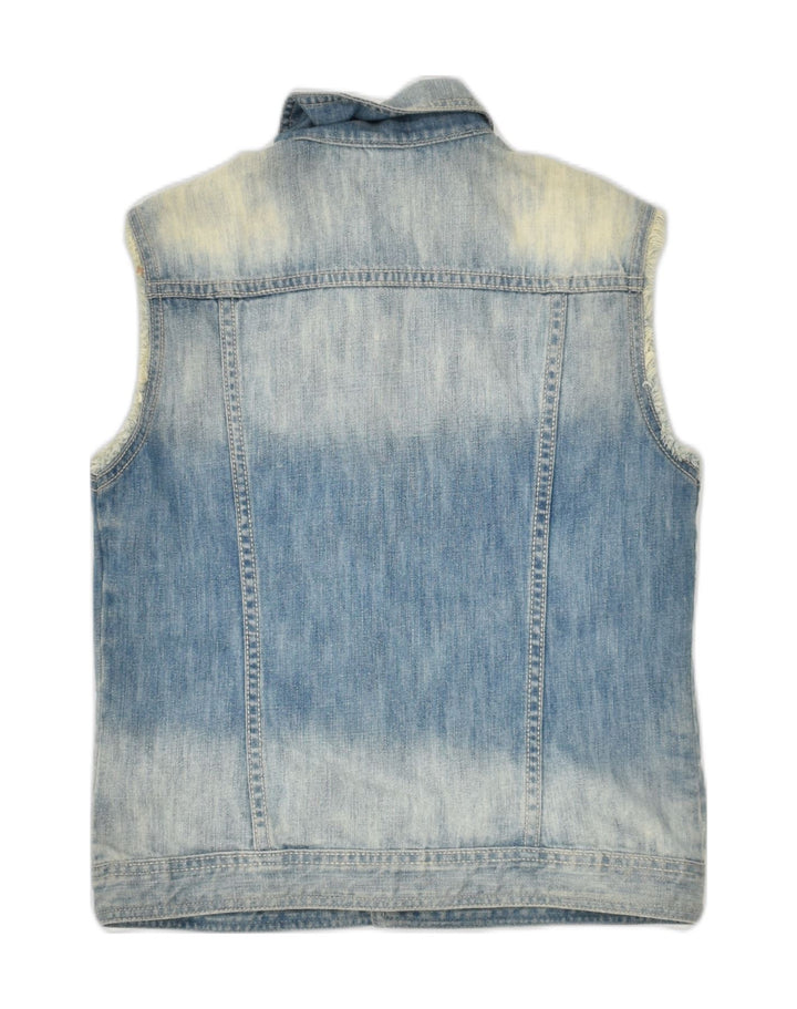 BENETTON Girls Denim Gilet 15-16 Years Blue Tie Dye Cotton | Vintage Benetton | Thrift | Second-Hand Benetton | Used Clothing | Messina Hembry 