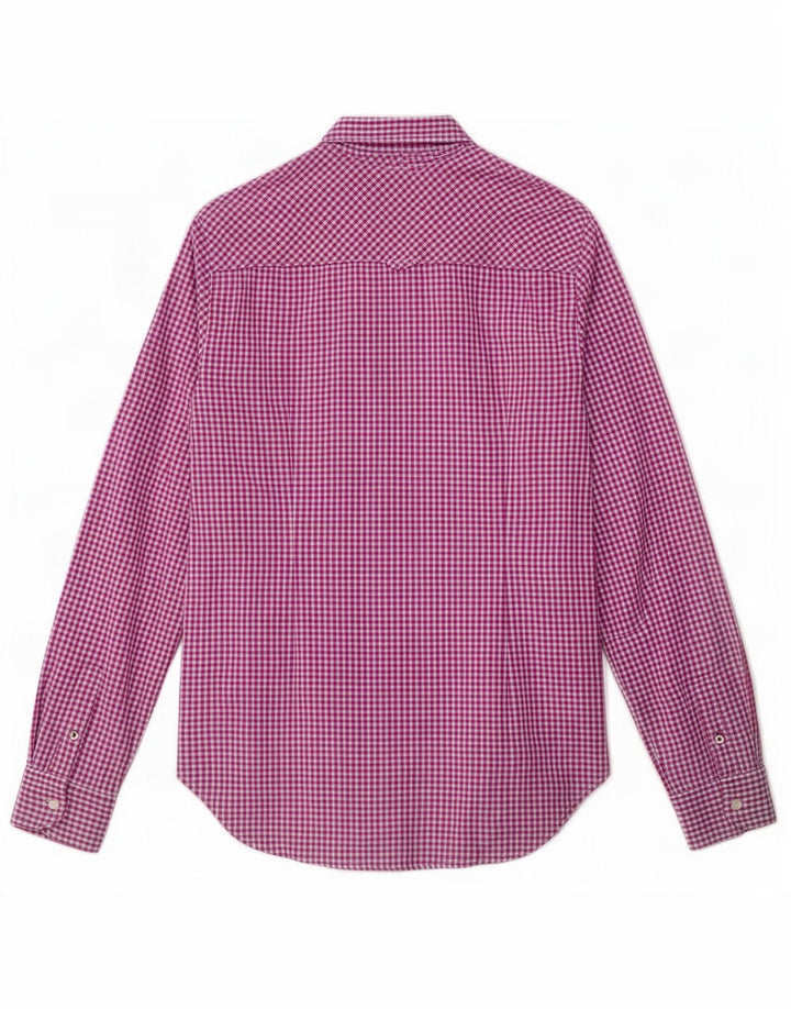 Tommy Hilfiger Camisa ajustada para mujer US 6 Medio Púrpura Gingham Algodón