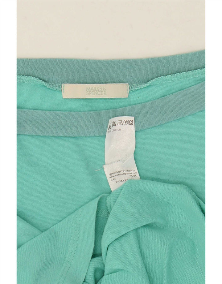 Marks & Spencer Womens Long Sleeve Off Shoulder Top UK 14 Medium Green