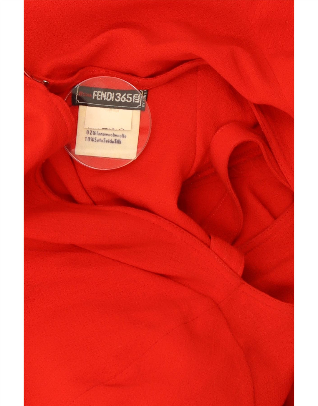 Fendi Dame Langærmet Skift Kjole UK 18 XL Rød Uld