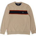 IZOD Mens Sweatshirt Jumper Large Beige Striped Polyester Vintage Izod and Second-Hand Izod from Messina Hembry 