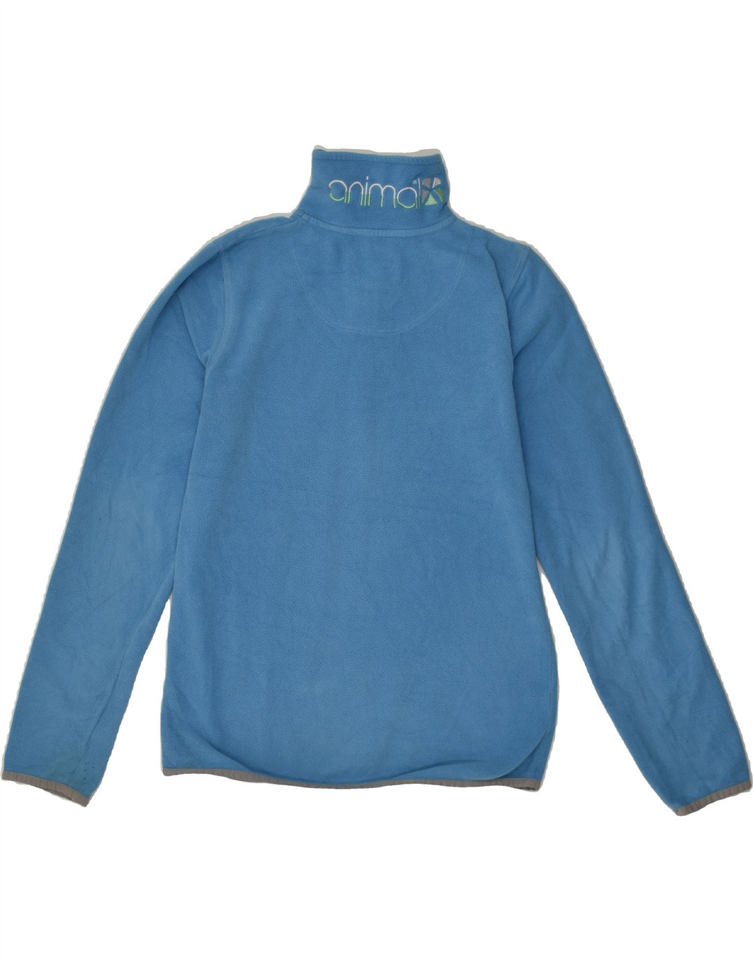 ANIMAL Girls Graphic Zip Neck Fleece Jumper 11-12 Years Blue Polyester | Vintage Animal | Thrift | Second-Hand Animal | Used Clothing | Messina Hembry 