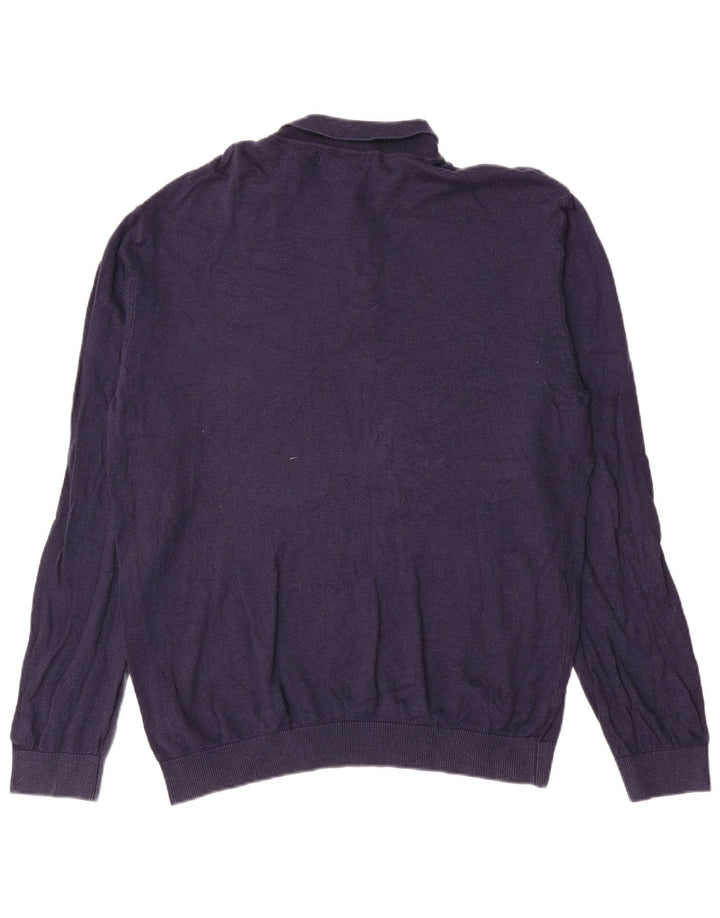 Marks & Spencer Mens Polo Neck Jumper Sweater XL Navy Blue