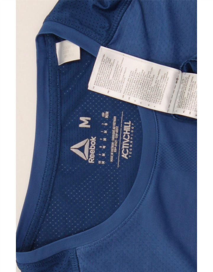 Reebok Tee-Shirt Top Homme Bleu Moyen Nylon