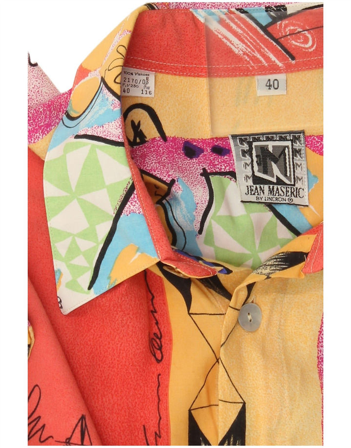 Vintage Mens Abstract Pattern Shirt Size 40 Medium Multicoloured