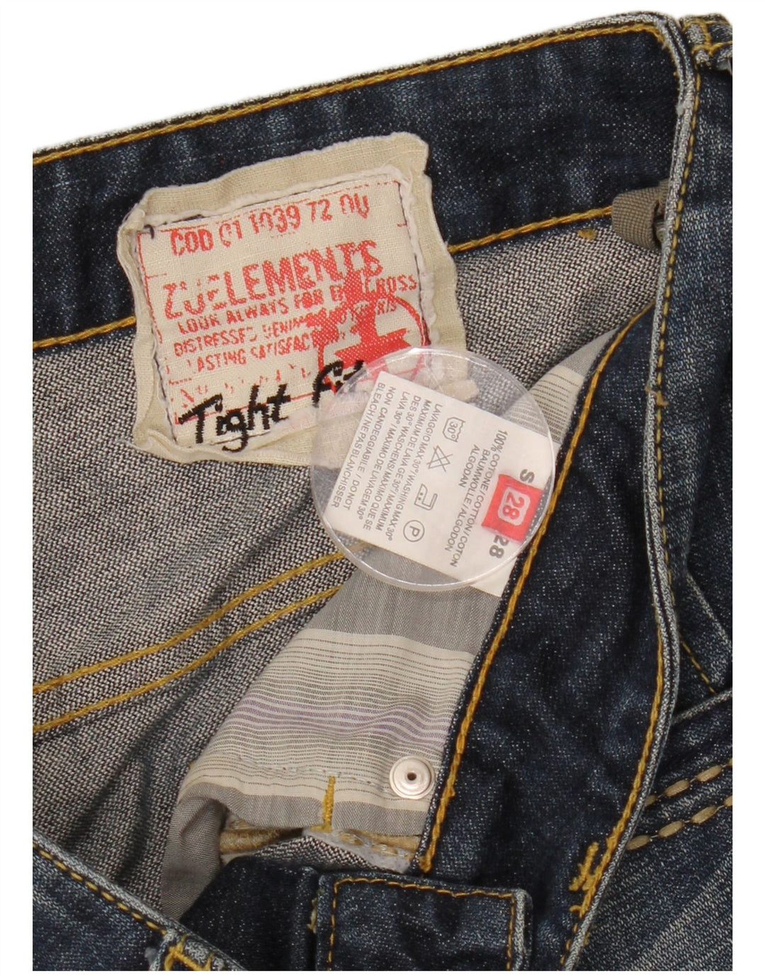 ZU ELEMENTS Womens Tight Fit Slim Jeans W28 L29 Blue Cotton