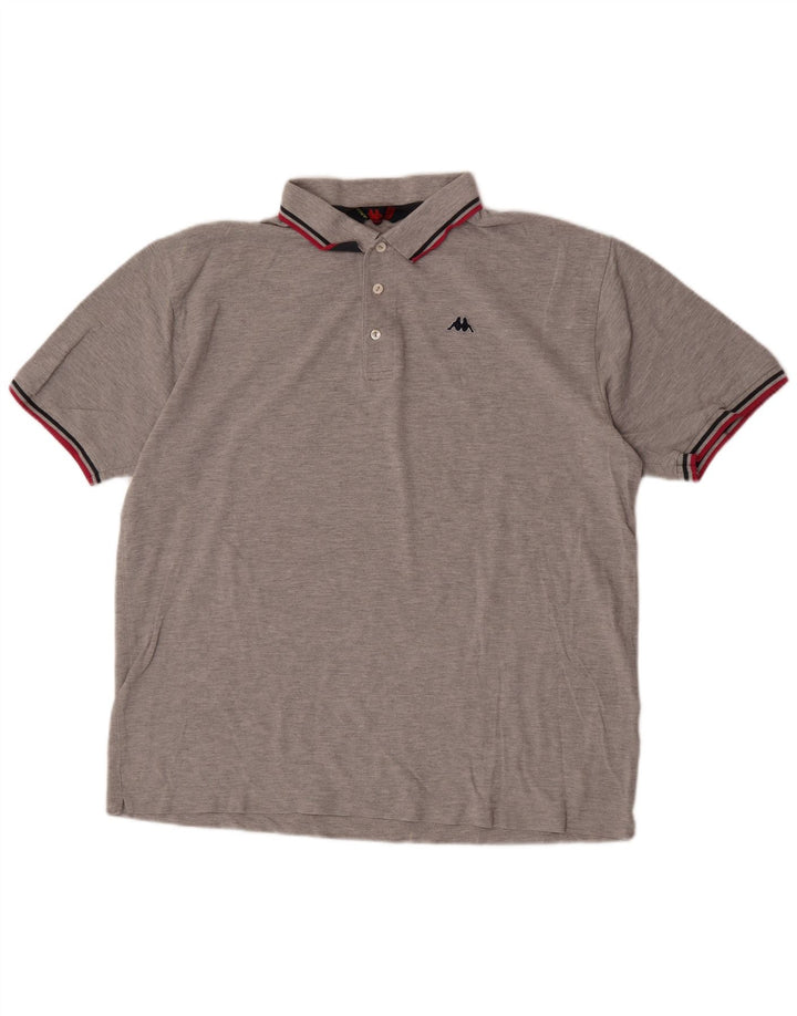 Kappa Mens Polo Shirt 2XL Grey Flecked Cotton