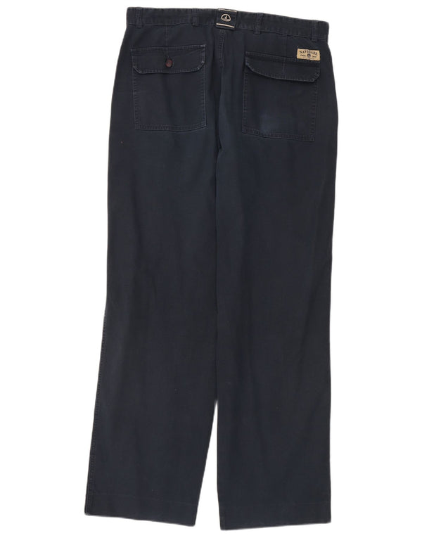 Navigare Herren gerade Chinohose IT 52 XL W34 L32 Marineblau Baumwolle