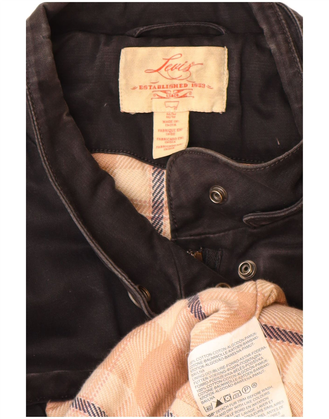 Levi's Womens Utility Jacket UK 12 Medium Black Cotton