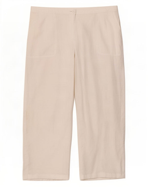 Marks & Spencer Chinobukser med brede ben til kvinder UK 18 XL W38 L27 Hvid hør
