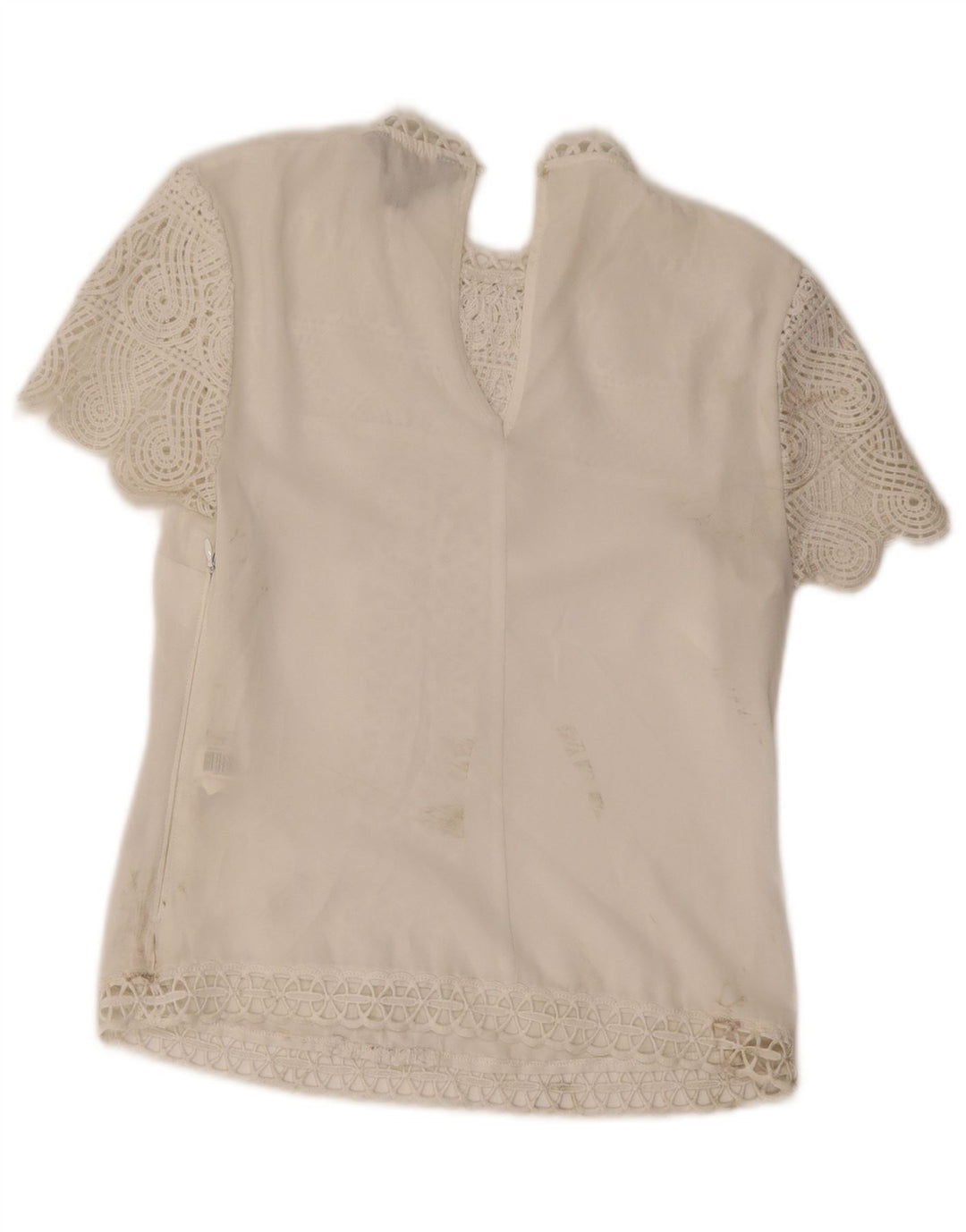 Lipsy Womens Blouse Top UK 6 XS  White Floral Polyester