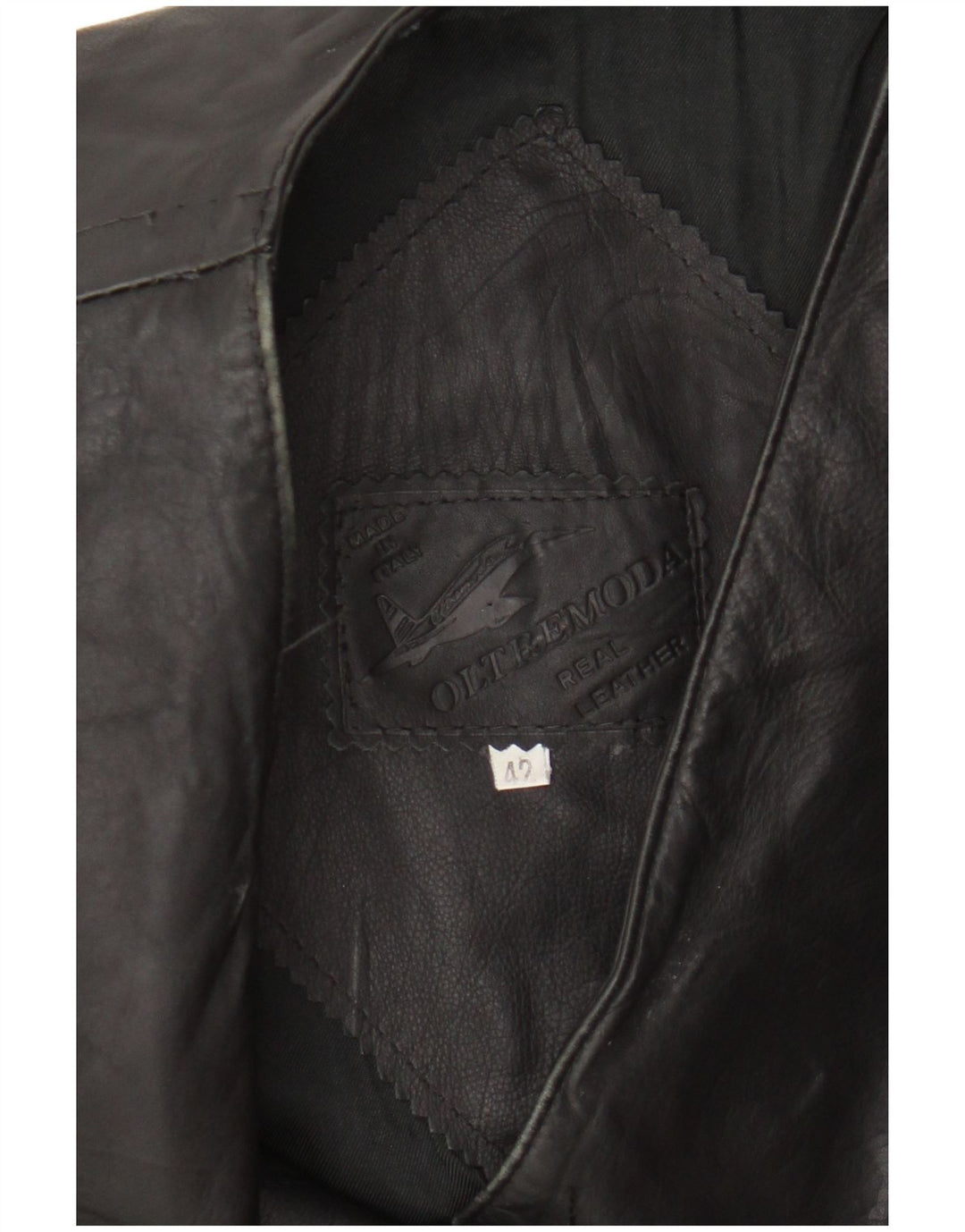 Oltremoda Damen Lederweste IT 42 Mittelschwarzes Leder
